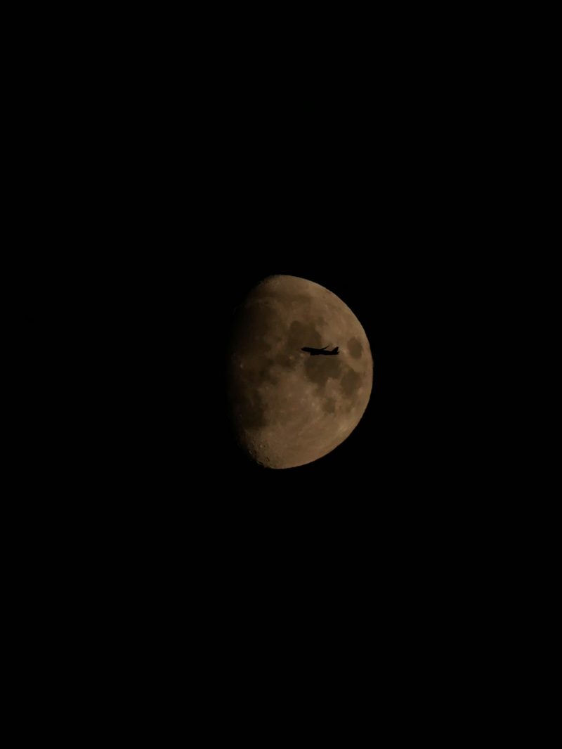The moon in a dark sky